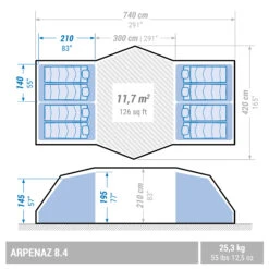 Quechua 8 Man Tent With Poles - Arpenaz 8.4 23 Quechua 8 Man Tent With Poles - Arpenaz 8.4 -Outdoor Camping Equipment Store k0c8c5e8db9192f48d5c87867ef6565fc