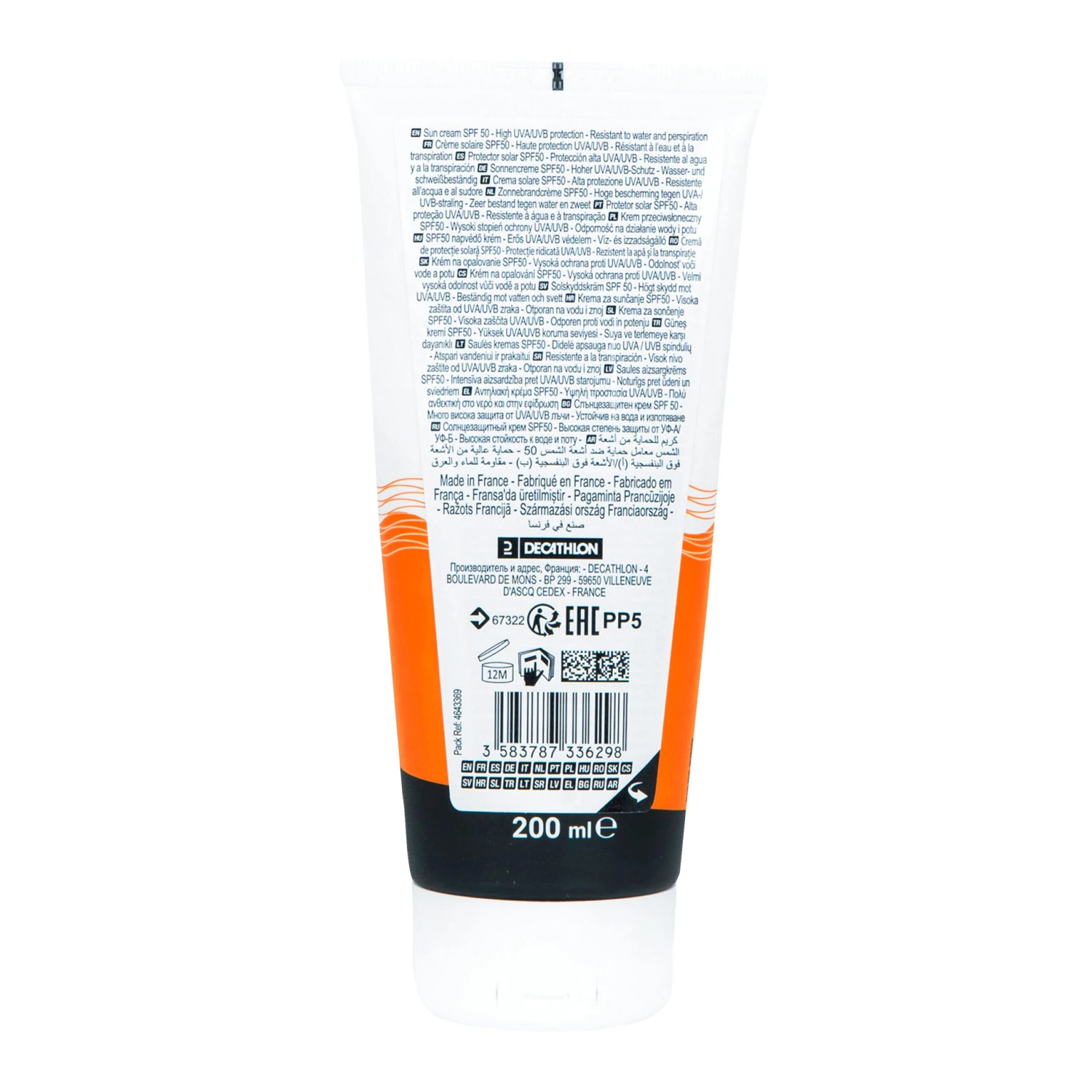 Decathlon 200 Ml SPF 50 Active Sun Protection Cream 4 Decathlon 200 Ml SPF 50 Active Sun Protection Cream - Image 2