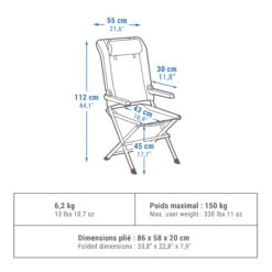 Quechua Multi-position Comfortable Camping Armchair -Outdoor Camping Equipment Store k63be7bf687a73fc7c32627b17ad2a31d