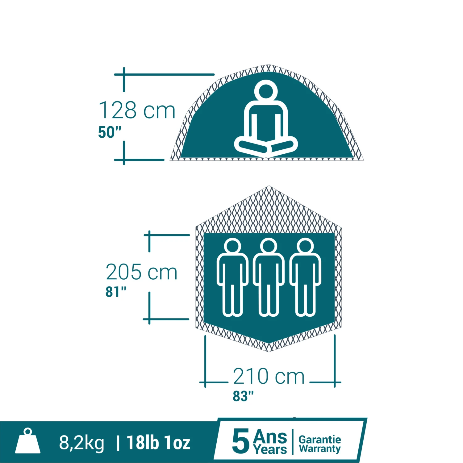 Quechua 3 Man Blackout Tent - 2 Seconds Easy F&B 4 Quechua 3 Man Blackout Tent - 2 Seconds Easy F&B - Image 2