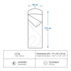 Quechua Camping Sleeping Bag Arpenaz 0° -Outdoor Camping Equipment Store kc3987db5ef6352ae1b8ebce6baa21347