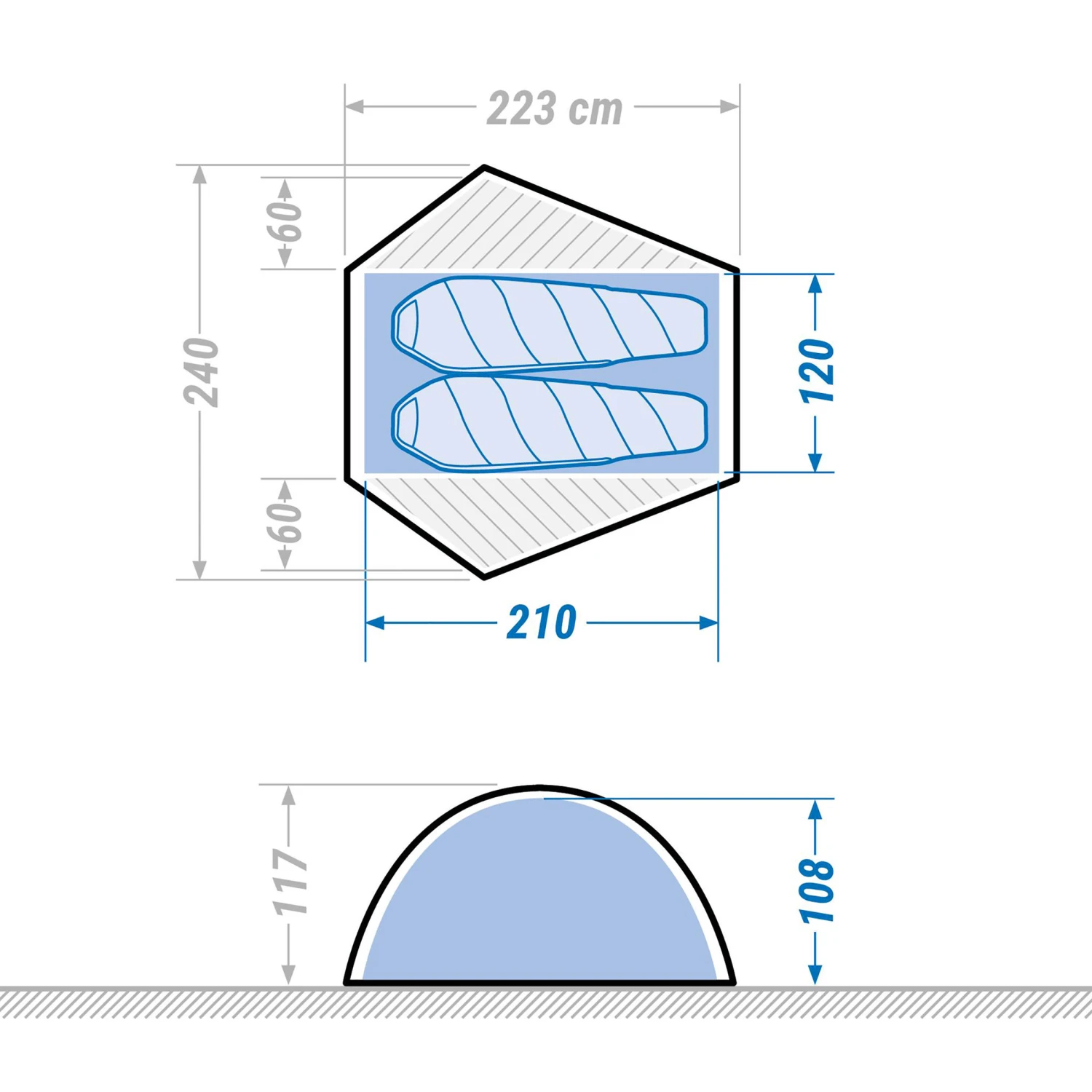 2 Man Dome Trekking Blackout Tent - MT500 F&B 5 2 Man Dome Trekking Blackout Tent - MT500 F&B - Image 3